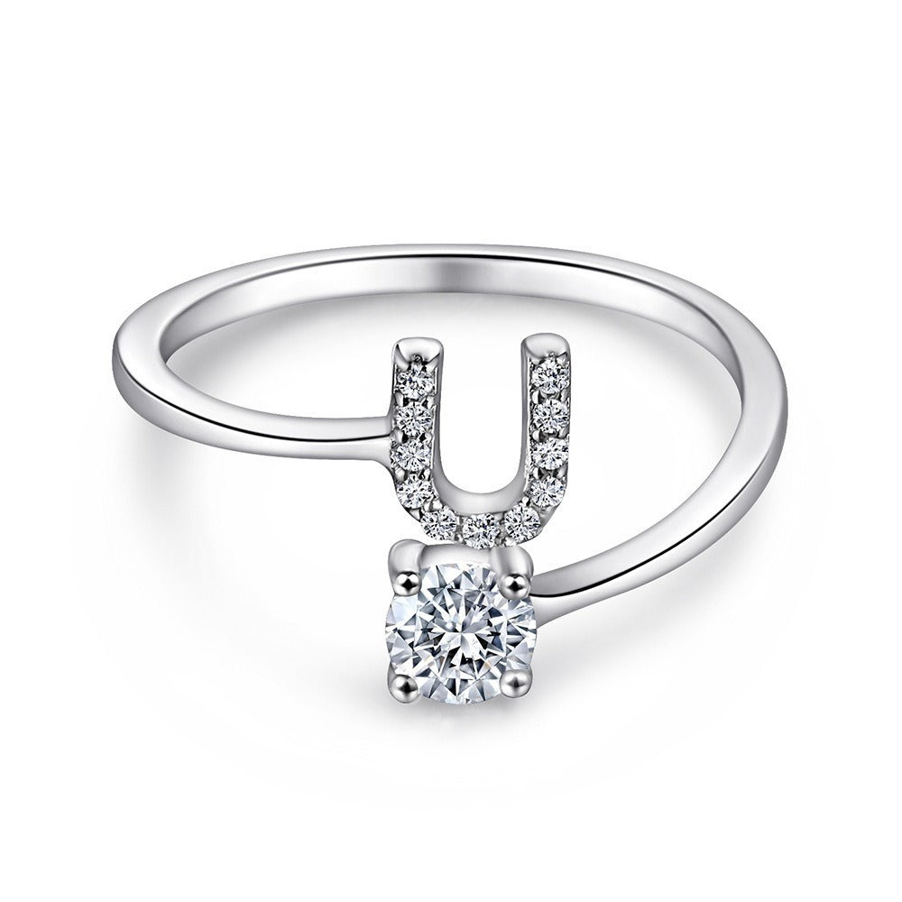 Personalized Initial Sterling Silver Ring