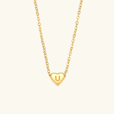 Juliette - Heart Initial Gold Necklace