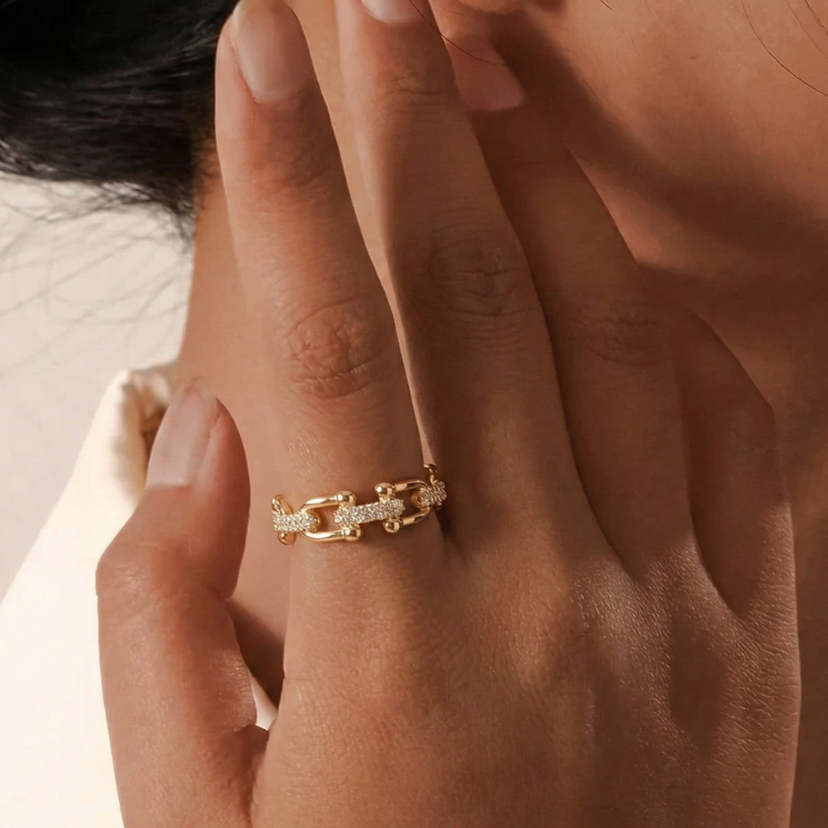 Sophie - Crystal Gold Ring