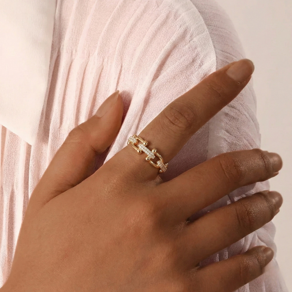 Sophie - Crystal Gold Ring