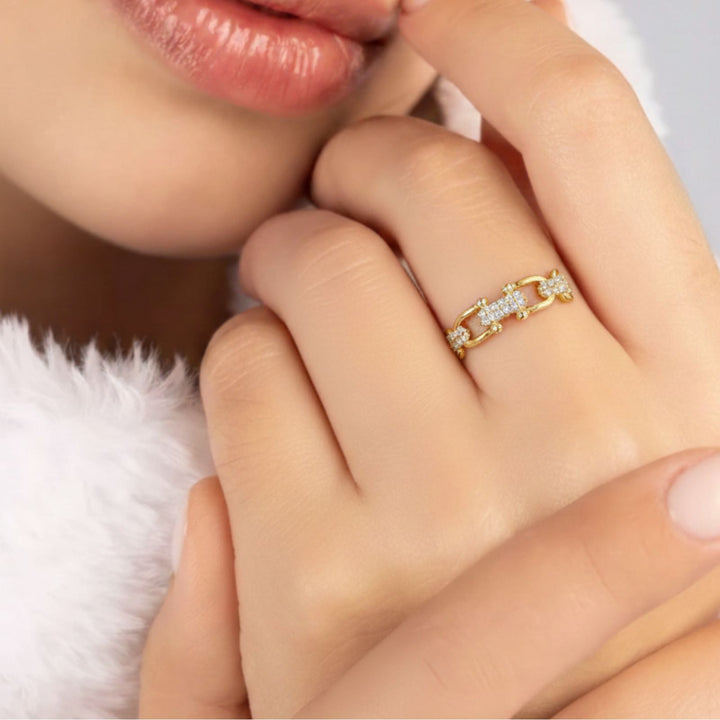 Sophie - Crystal Gold Ring
