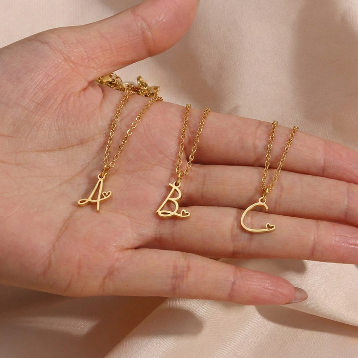 Skyla - Letter Heart Necklace