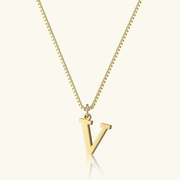 Karina - Letter Initial Gold Necklace