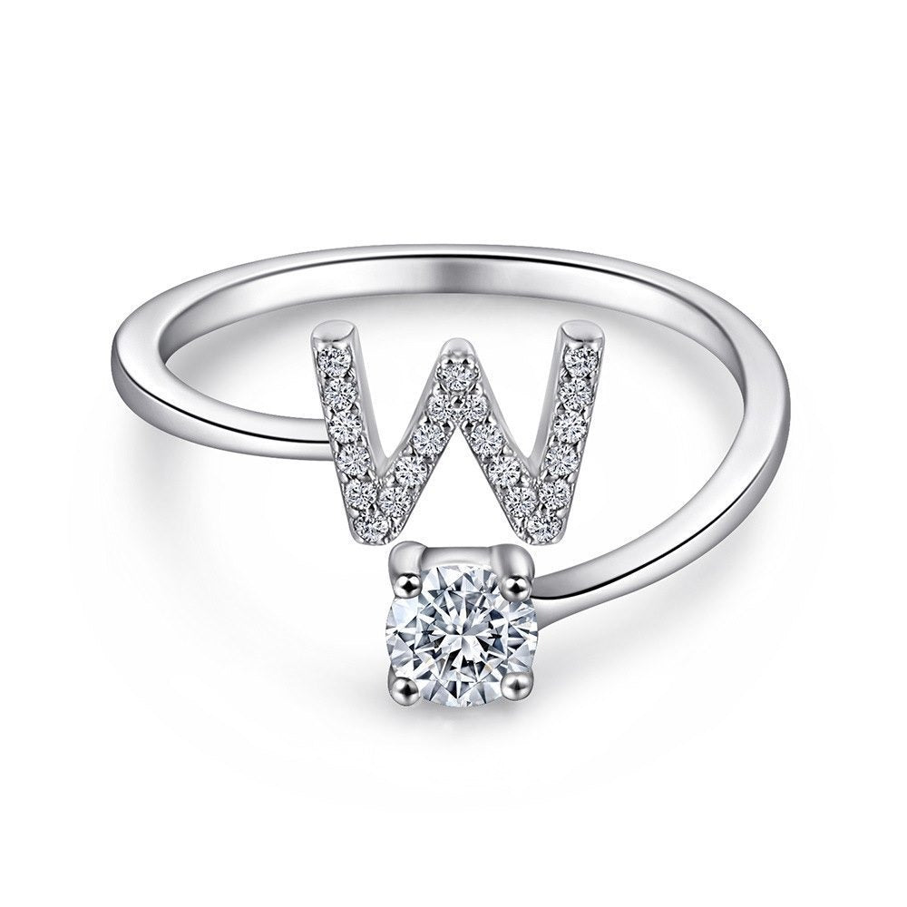 Personalized Initial Sterling Silver Ring