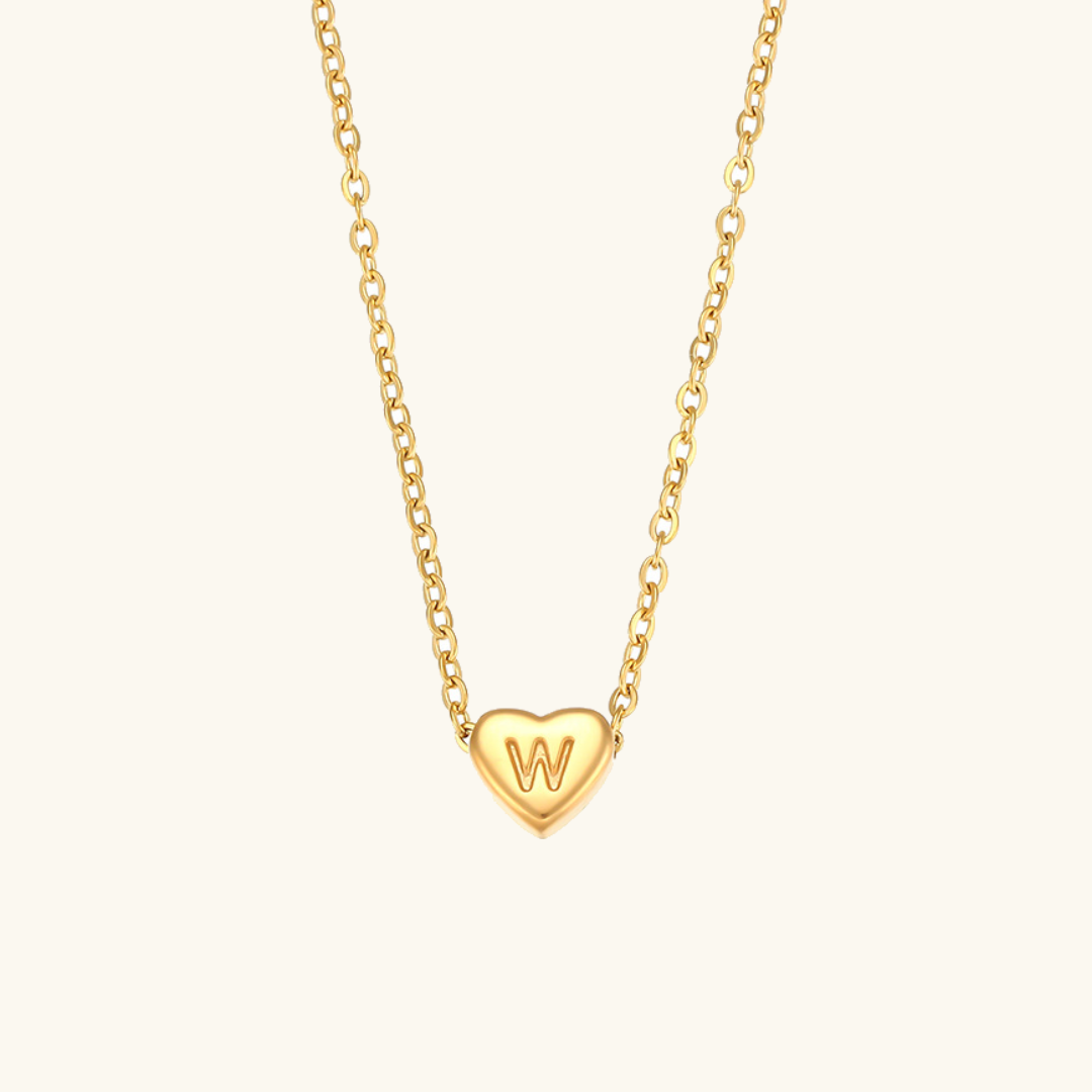 Juliette - Heart Initial Gold Necklace