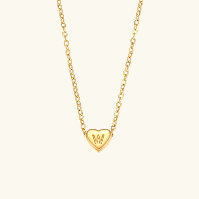 Juliette - Heart Initial Gold Necklace