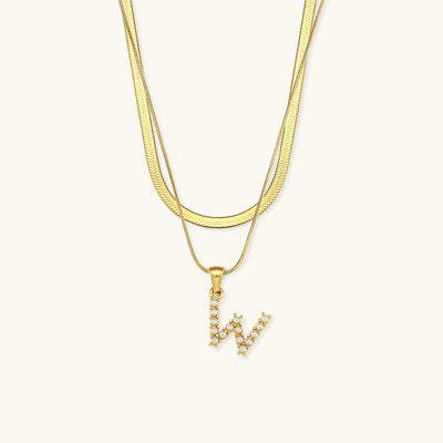 Marissa - Layered Gold Initial Letter Necklace