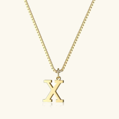 Karina - Letter Initial Gold Necklace