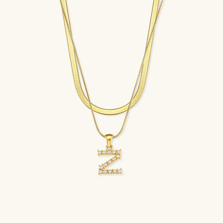 Marissa - Layered Gold Initial Letter Necklace