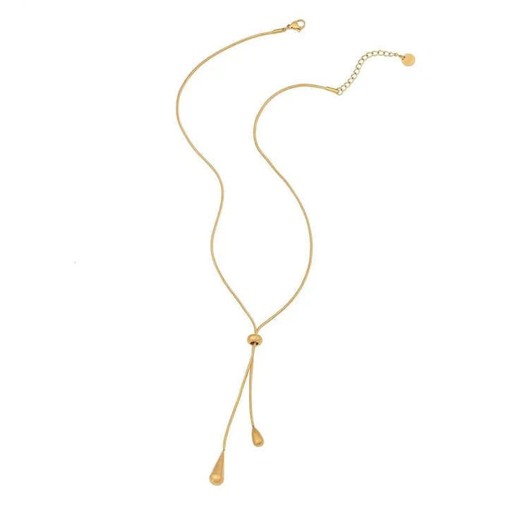 Ismara - Adjustable Pull Droplet Necklace &amp; Earrings