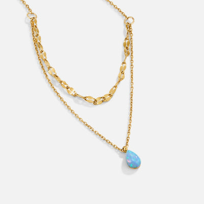 Theresa - Opal Teardrop Layered Necklace