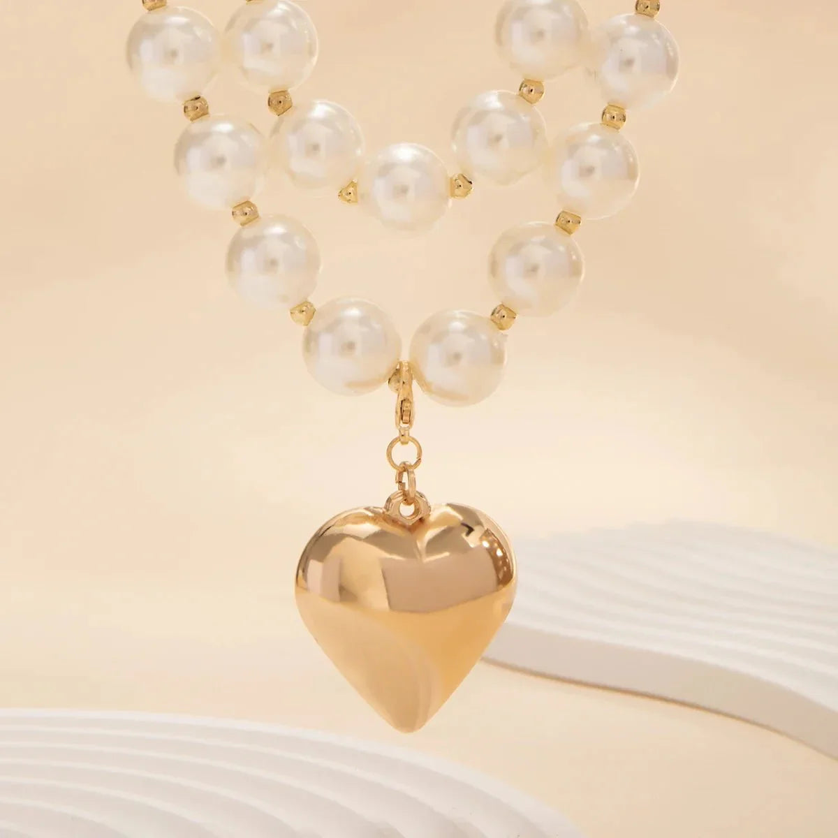 Isla - Pearl Layered Heart Necklace