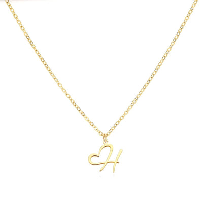 Saphira - Dainty Heart Letter Initial Necklace