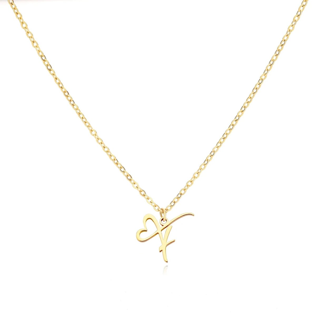 Saphira - Dainty Heart Letter Initial Necklace