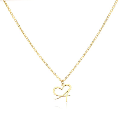 Saphira - Dainty Heart Letter Initial Necklace