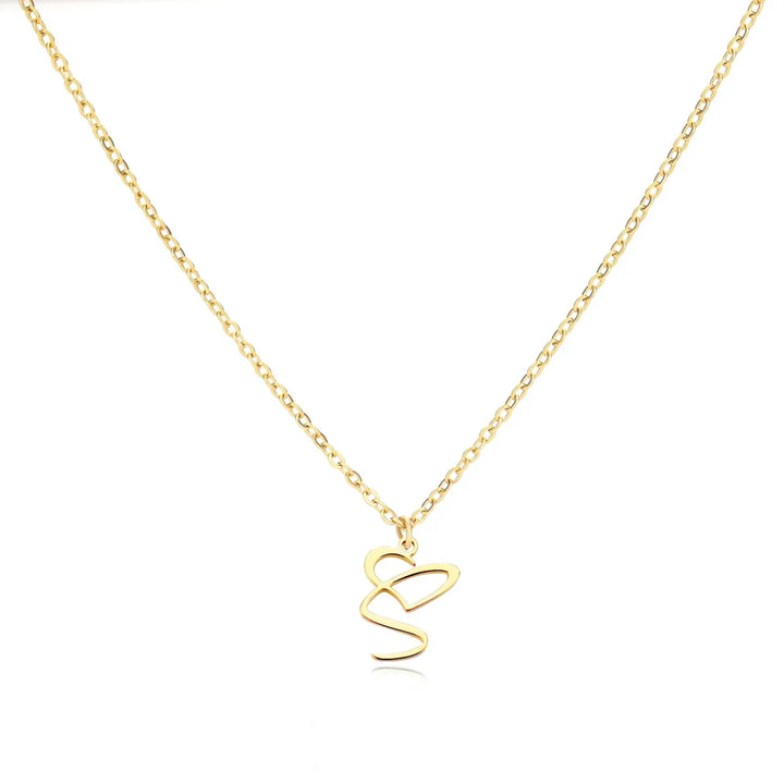 Saphira - Dainty Heart Letter Initial Necklace