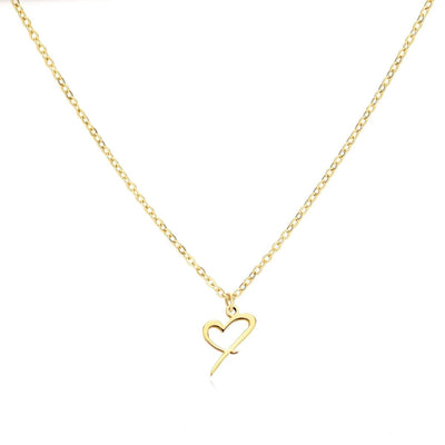 Saphira - Dainty Heart Letter Initial Necklace