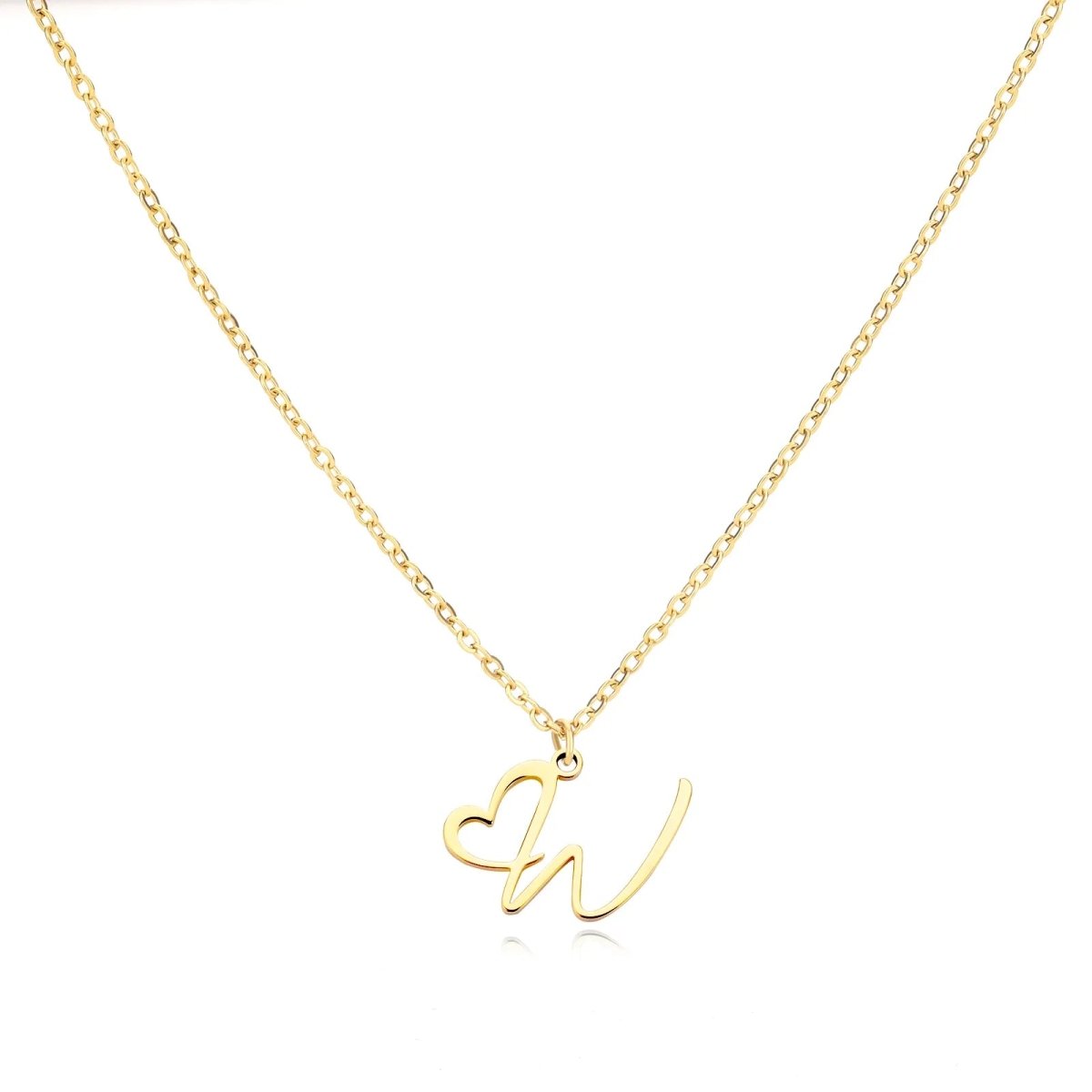 Saphira - Dainty Heart Letter Initial Necklace