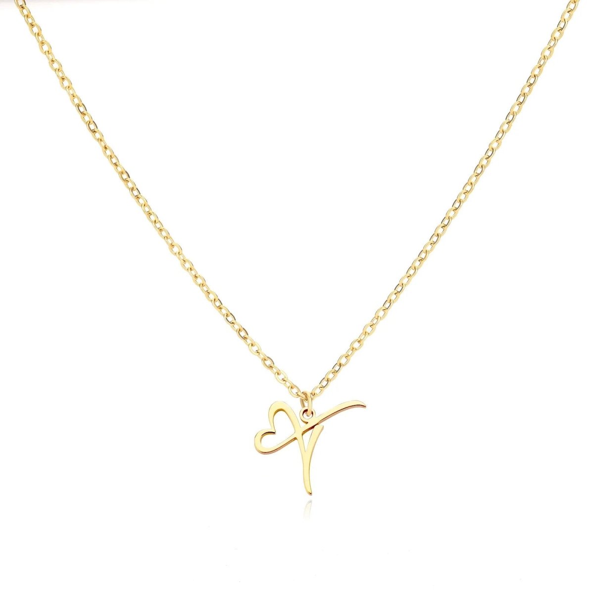 Saphira - Dainty Heart Letter Initial Necklace