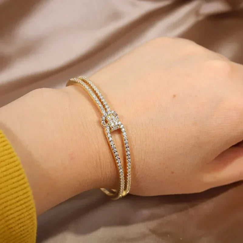 Sapphire - Knot Cuff Bracelet
