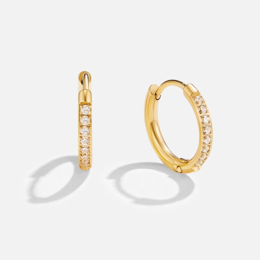 Kaitlyn - Eternity Hoop Earrings Gold