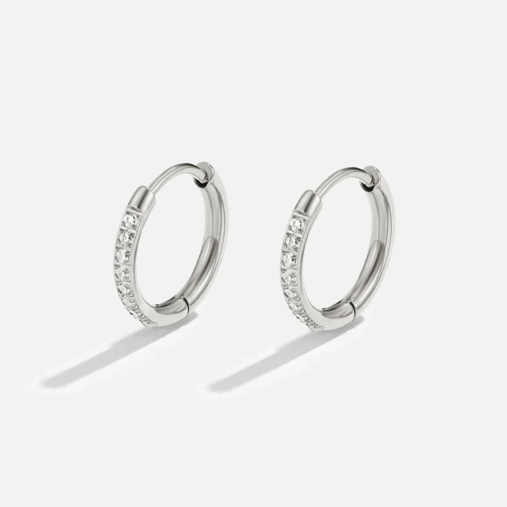Kaitlyn - Eternity Hoop Earrings Silver