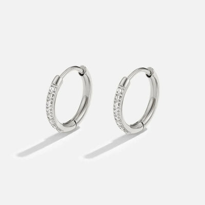 Kaitlyn - Eternity Hoop Earrings Silver