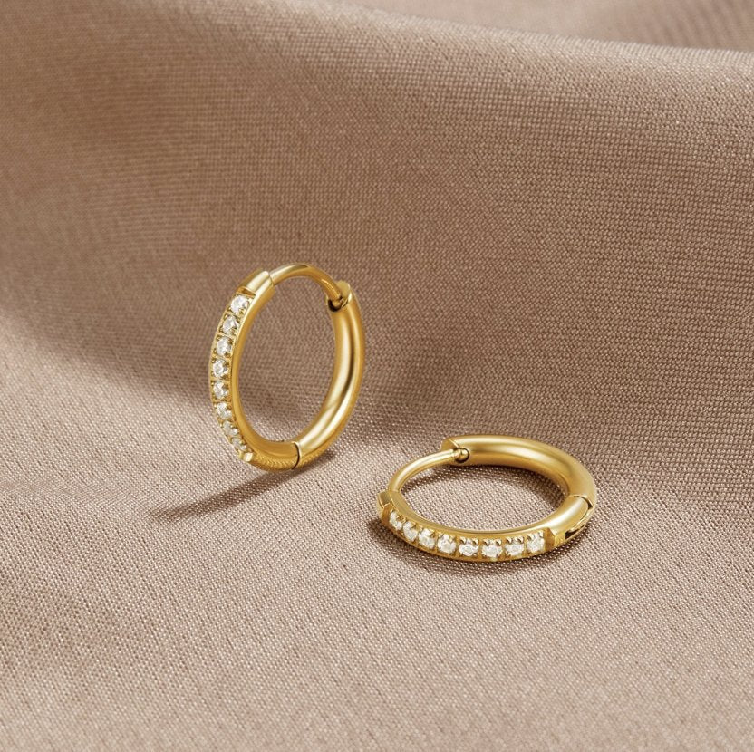 Kaitlyn - Eternity Hoop Earrings Gold