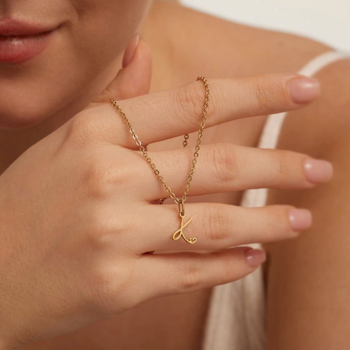 Skyla - Letter Heart Necklace