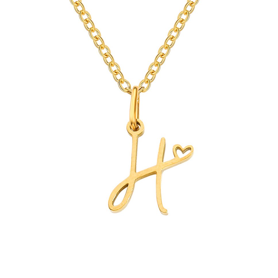 Skyla - Letter Heart Necklace