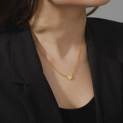 Juliette - Heart Initial Gold Necklace