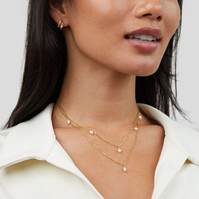 Kayla - Pearl Drop Layered Necklace