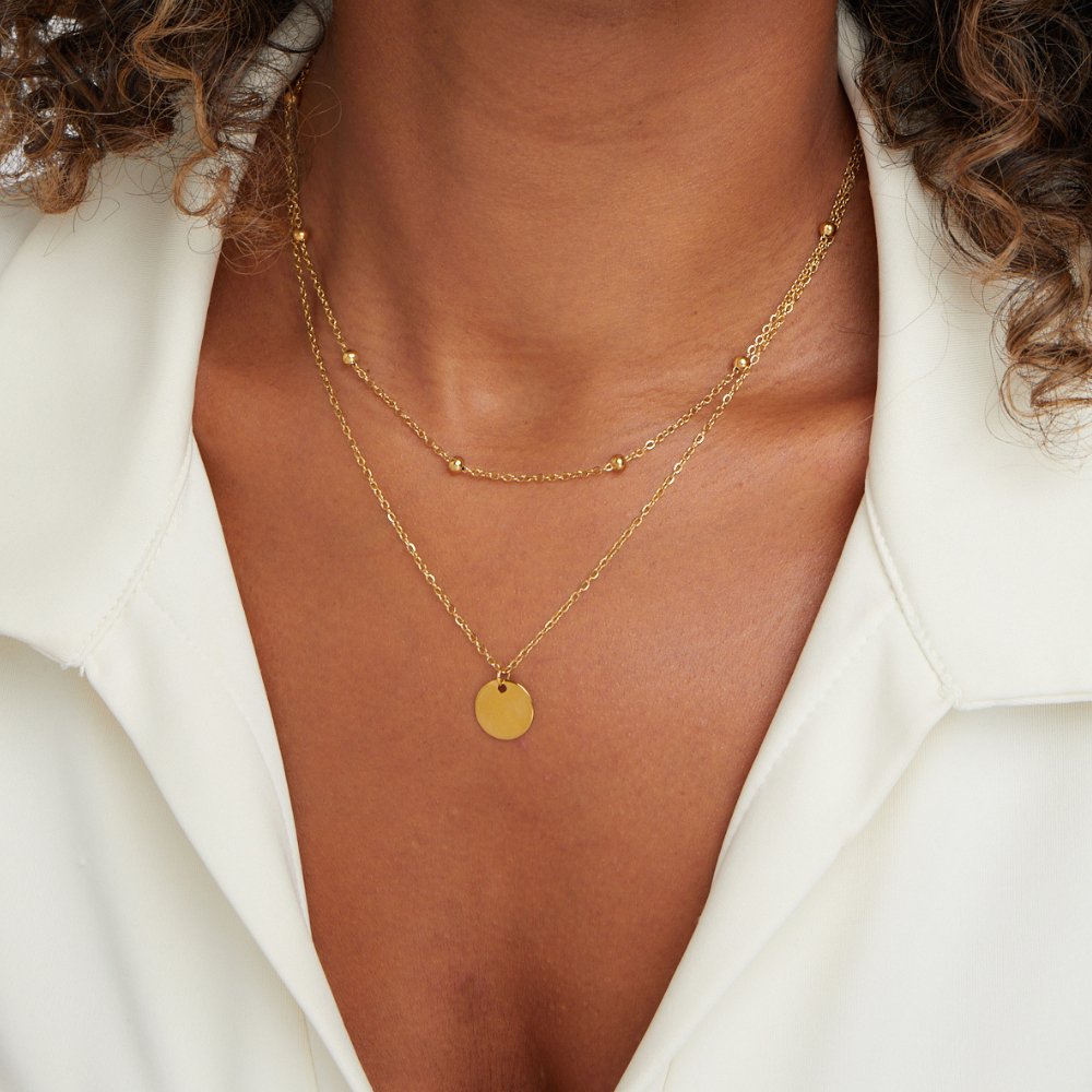 Lily - Layered Disc Necklace Gold