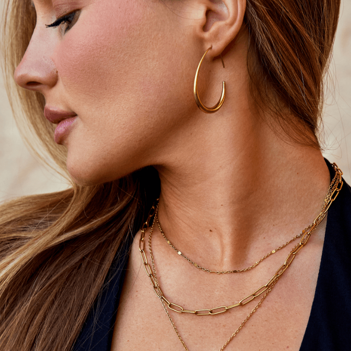 Nica - Gold Hoop Earrings