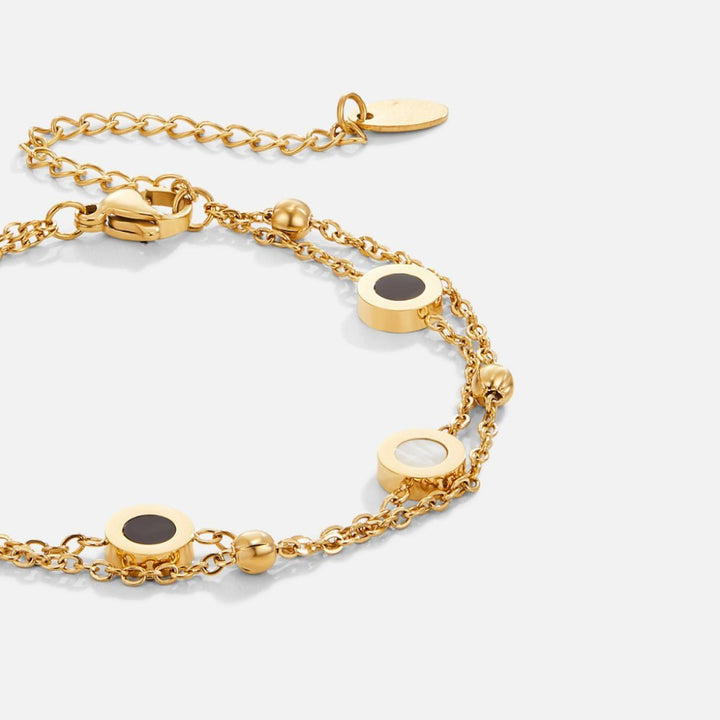 Sophia - Onyx &amp; White Stone Bracelet