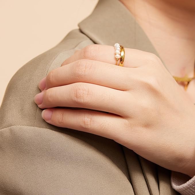 Magnolia - Freshwater Pearl Gold Ring