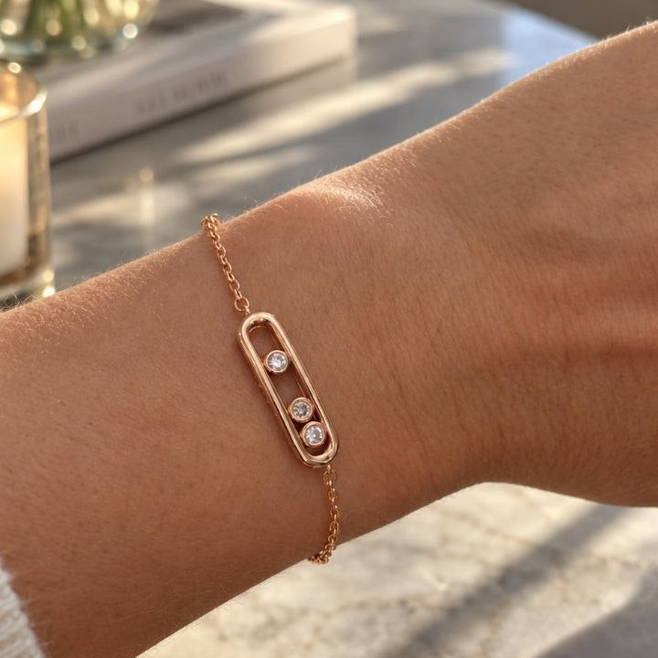 Elara Floating Stones Chain Bracelet